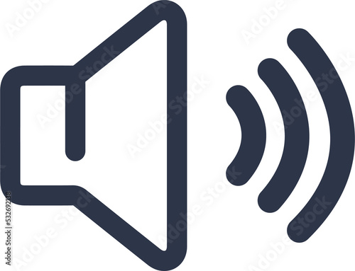 Volume icon illustration. Sound level signs in grey colors.