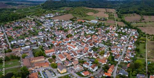 Aerial view of the village Freudental, Germany 