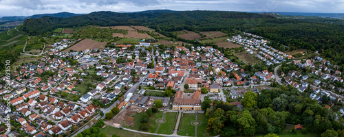 Aerial view of the city Freudental, Germany 