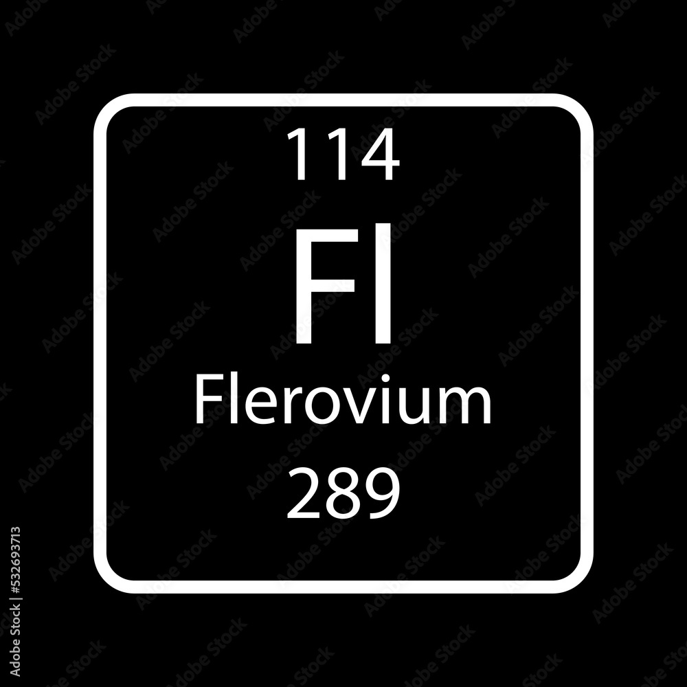 Flerovium symbol. Chemical element of the periodic table. Vector illustration. Flerovium symbol. Chemical element of the periodic table. Vector illustration.