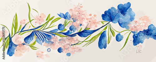 Fototapeta Naklejka Na Ścianę i Meble -  abstract art background with sakura flowers drawn