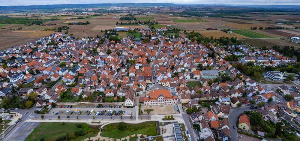 Aerial view of the city Bönnigheim, Germany  