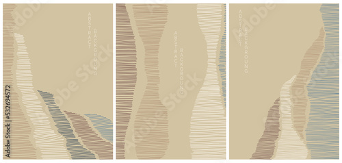 abstract lined asian art on light background in red and blue colours