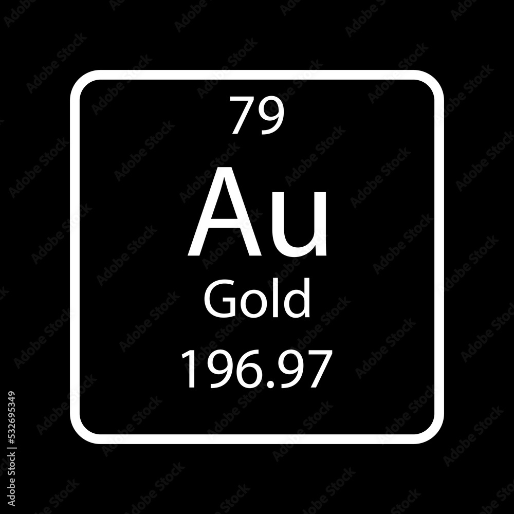 Gold symbol. Chemical element of the periodic table. Vector illustration. Gold symbol. Chemical element of the periodic table. Vector illustration.