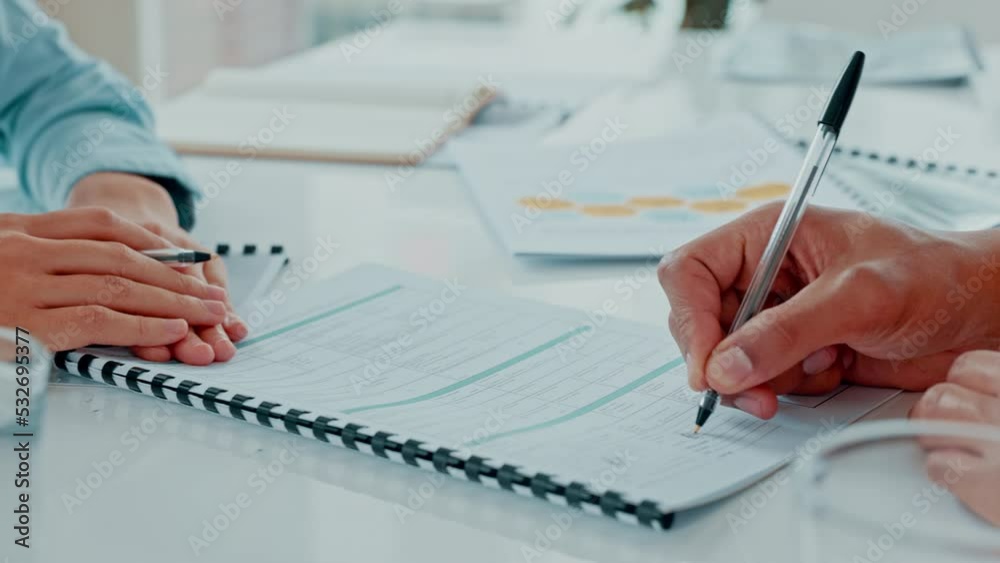 Paperwork signature, deal and hands of business man signing legal documents with corporate woman. Partnership, merger and agreement with businessman writing or sign contract paper for partnership