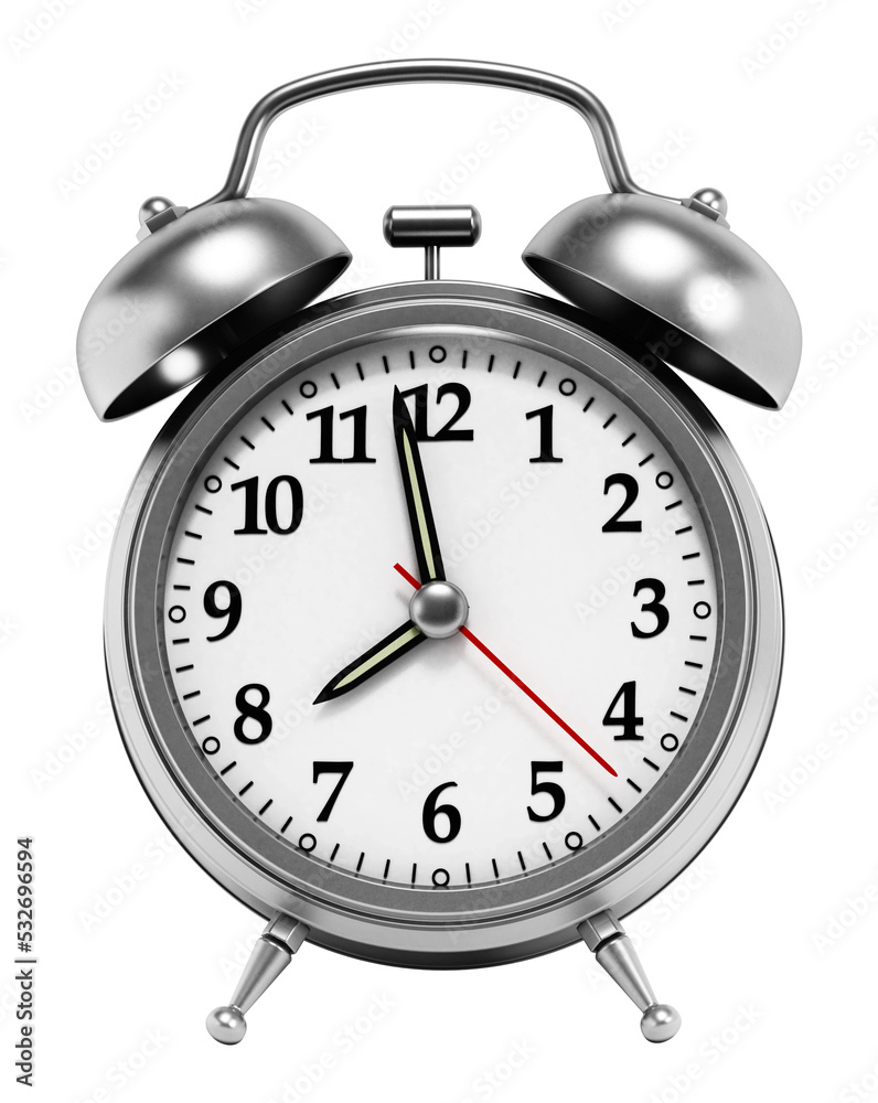 Red alarm clock on transparent background Red alarm clock on transparent background