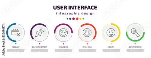 Foto user interface infographic element with icons and 6 step or option