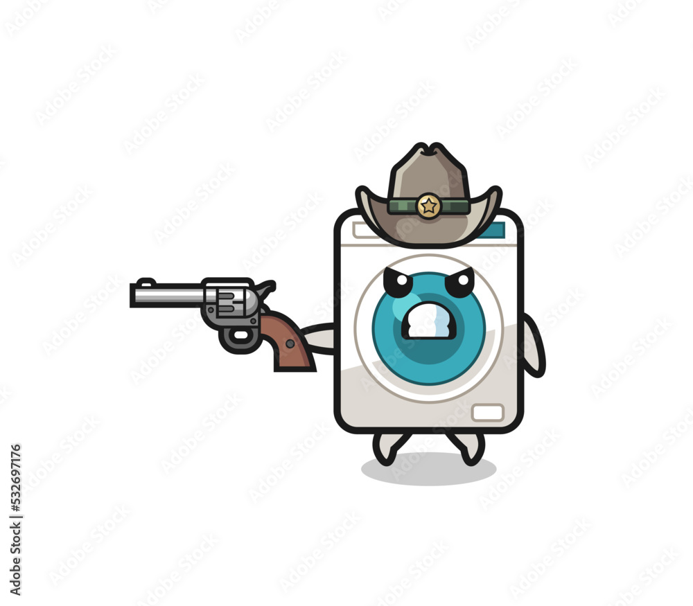 the washing machine cowboy shooting with a gun the washing machine cowboy shooting with a gun