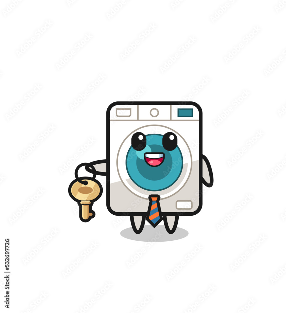 cute washing machine as a real estate agent mascot cute washing machine as a real estate agent mascot