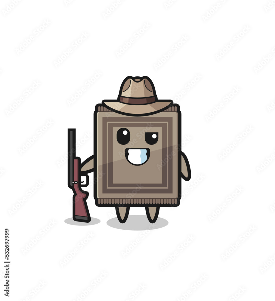 carpet hunter mascot holding a gun carpet hunter mascot holding a gun