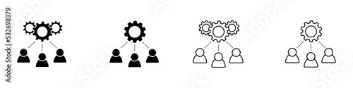 Team Vector icon set. Teamwork illustration sign collection. development symbol ro logo.