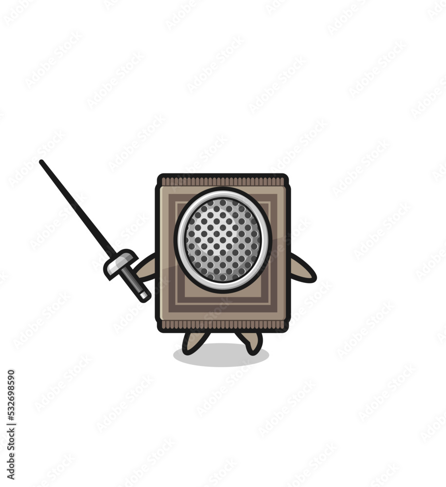 carpet earth cartoon as fencer mascot carpet earth cartoon as fencer mascot