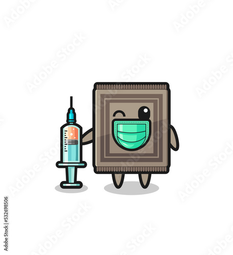carpet mascot as vaccinator