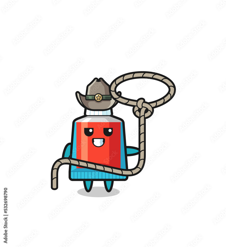 the toothpaste cowboy with lasso rope the toothpaste cowboy with lasso rope
