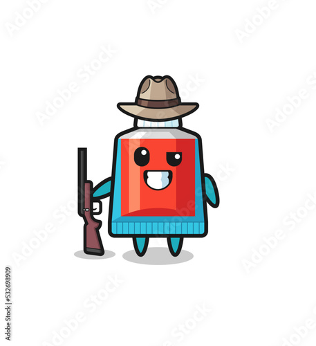 toothpaste hunter mascot holding a gun © heriyusuf