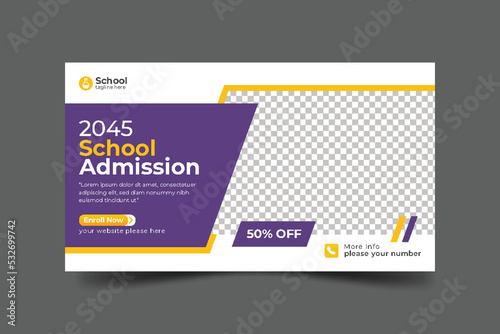  School education admission web banner social media post & back to school template and web banner
