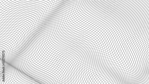 Grid wavy lines pattern, mesh square matrix, stretch density texture