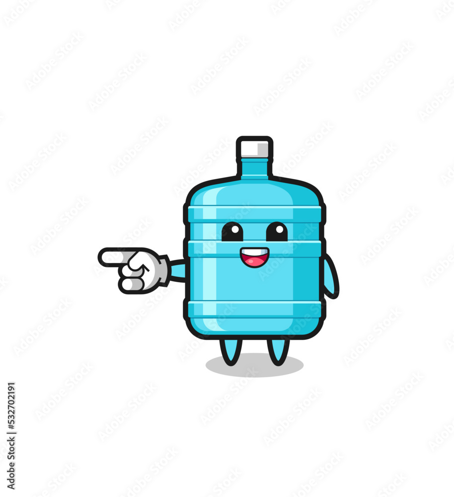 gallon water bottle cartoon with pointing left gesture gallon water bottle cartoon with pointing left gesture