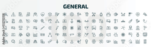 set of 100 special lineal general icons set. outline icons such as hr solutions, cloud service, bio technology, ecommerce strategy, impeachment, filament, beauty care, credit report, inflate tire,