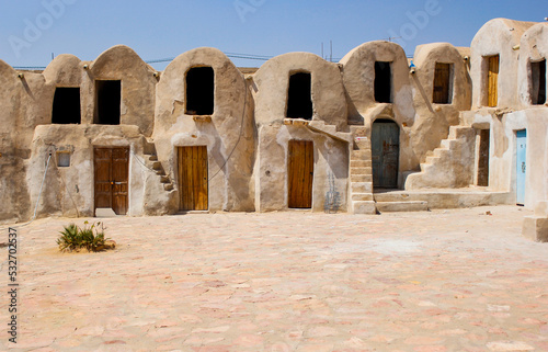 Historical mud and sand architecture in the tataouine Tunisia photo