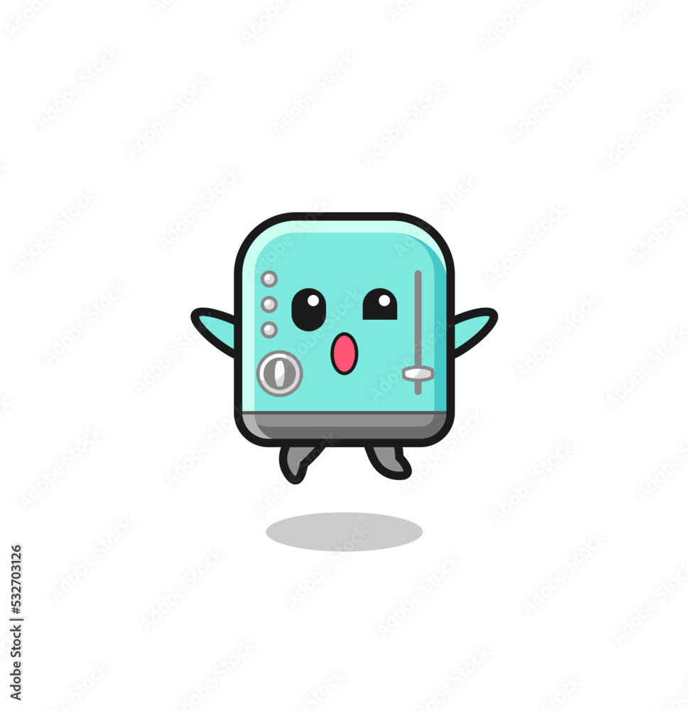 toaster character is jumping gesture toaster character is jumping gesture