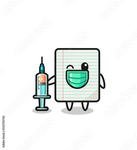 paper mascot as vaccinator