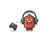 sausage gamer mascot is angry