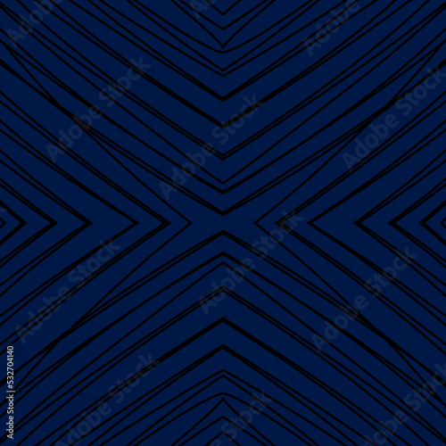 Abstract dark blue background with black seamless pattern