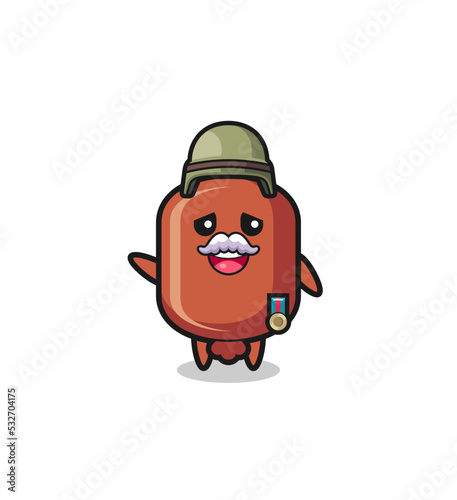 cute sausage as veteran cartoon © heriyusuf