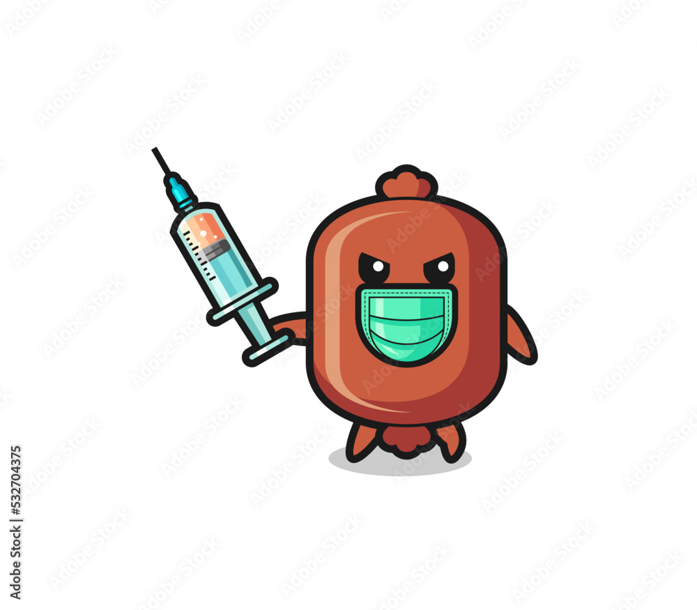 illustration of the sausage to fight the virus illustration of the sausage to fight the virus