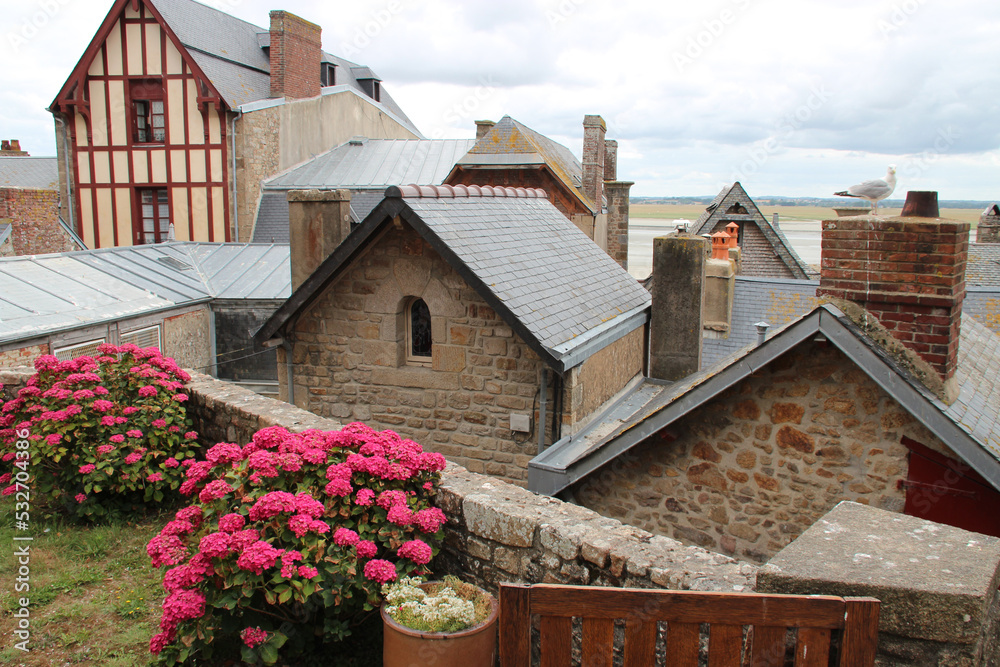 old houses at le mont-saint-michel (france)