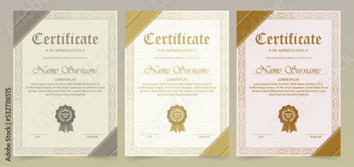 Certificate Appreciation Template With Vintage Gold Border