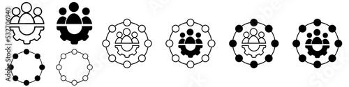 Team Vector icon set. Teamwork illustration sign collection. chat symbol. communication logo.