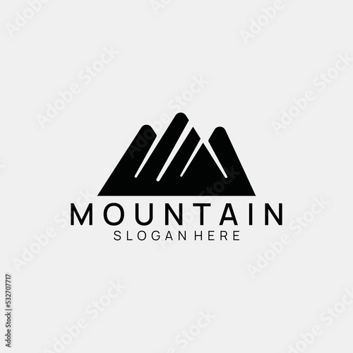 Hill Mountain Logo template vector icon illustration