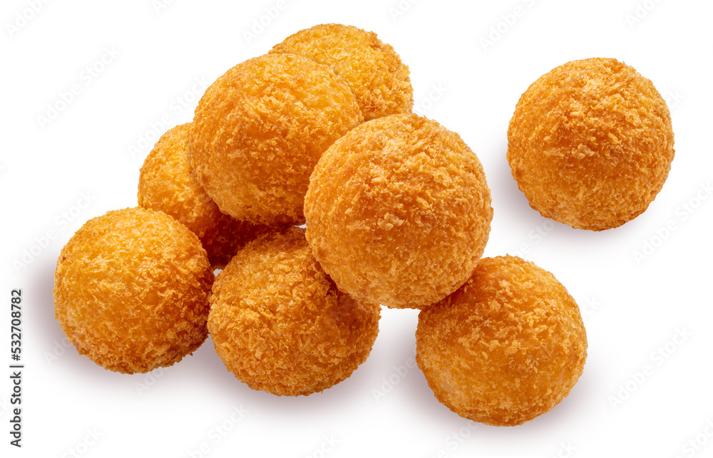 Premium Photo  Cheese balls isolated on white background