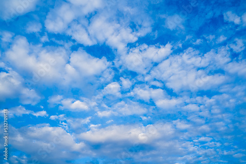 Blue sky with white clouds, big white clouds on the blue sky, Nimbostratus clouds, an altostratus cloud