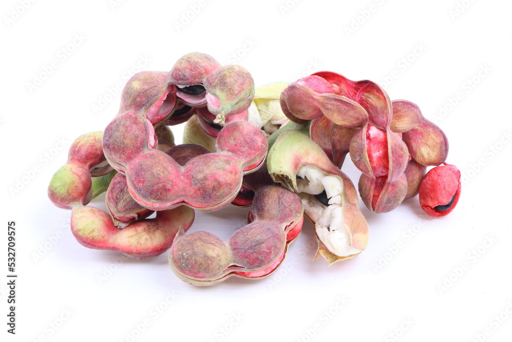 Manila tamarind fruit isolated on white background Manila tamarind fruit isolated on white background