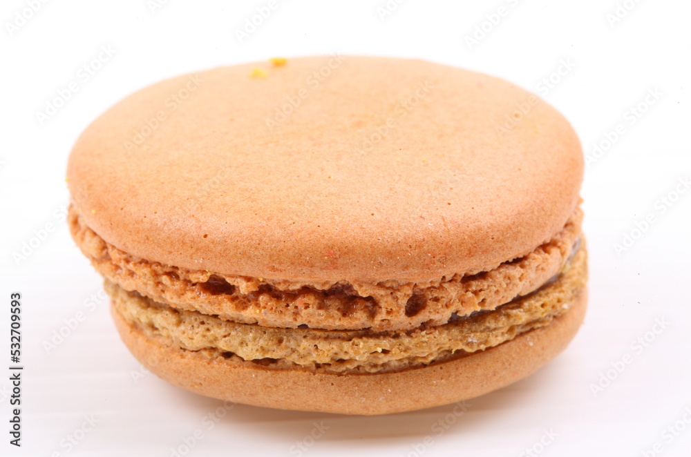 Brown macaron isolated in white background Brown macaron isolated in white background