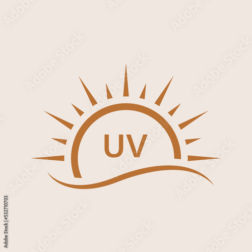 Sun UV Rays SPF Protect Radiation Silhouette Icon. Summer Sunblock Protection Ultraviolet Rays UVA UVB Defense Skin Pictogram. Isolated Vector Illustration