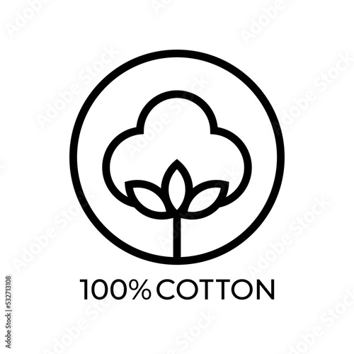 100% cotton icon. 