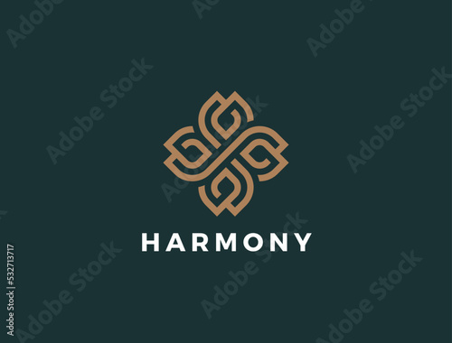 Lotus flower logo design. Abstract emblem, logotype concept.