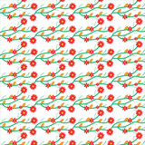seamless pattern with red and yellow flowers