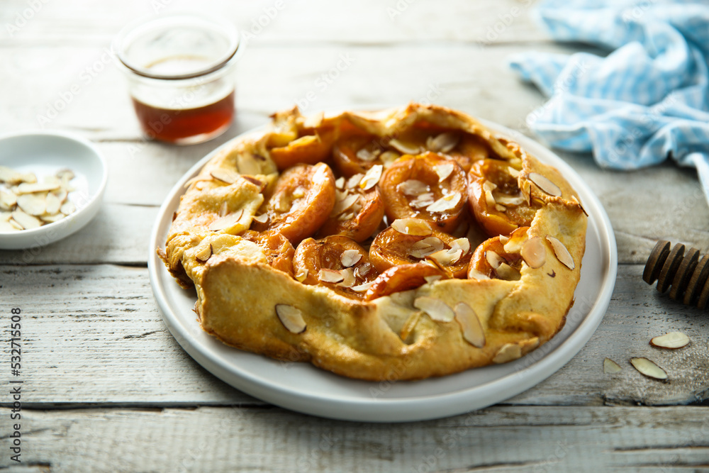 Traditional homemade apricot galette