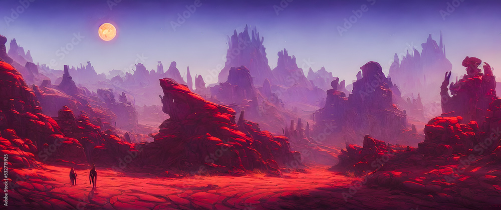 Artistic concept painting of a beautiful western background, 3d illustration.