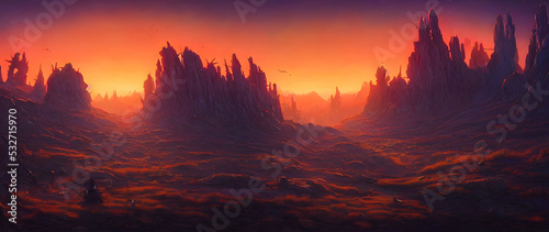 Artistic concept painting of a beautiful western background, 3d illustration.