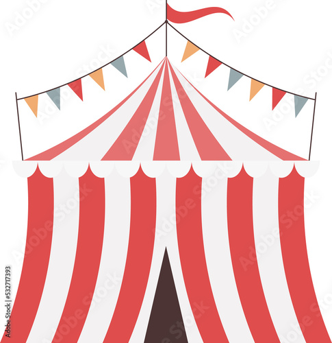Circus Tent Isolated Illustration on Transparent Background 