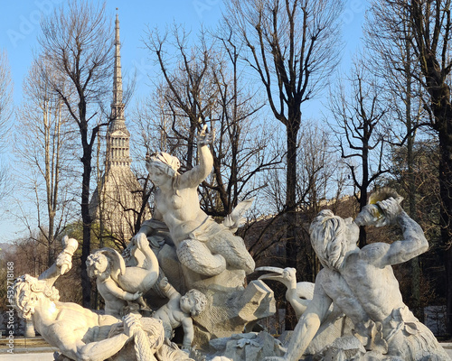 The Fountain of the Nereids and the Tritons was recently restored. It is located in the Royal Gardens of Turin. photo