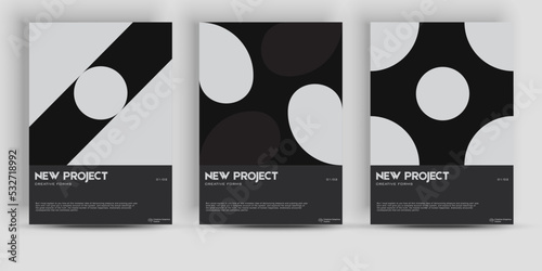 Bauhaus And Swiss Pattern Background. Graphic template made with bold typography and abstract geometric shapes, great for poster art, album cover prints.