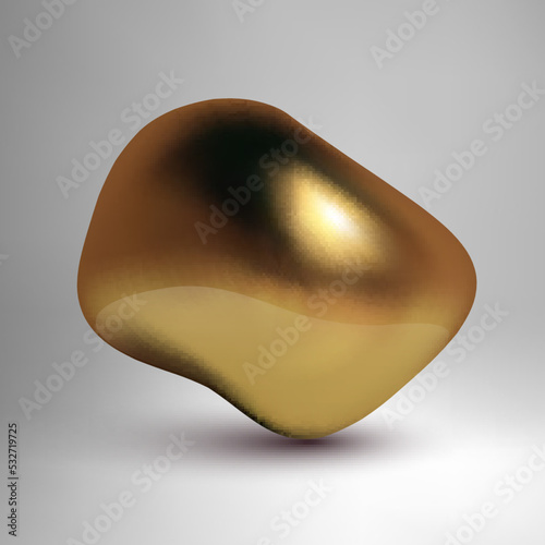 Metallic fluid shape. 3d liquid bubble.