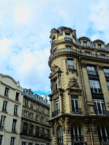 Paris, September 2022 : Visit of the magnificent city of Paris, Capital of France - View on different facades of buildings built by Baron Haussmann © Dimitri